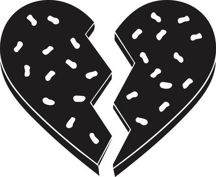 Broken Heart Icon with Speckles - Symbol of Separation and Sadness vector