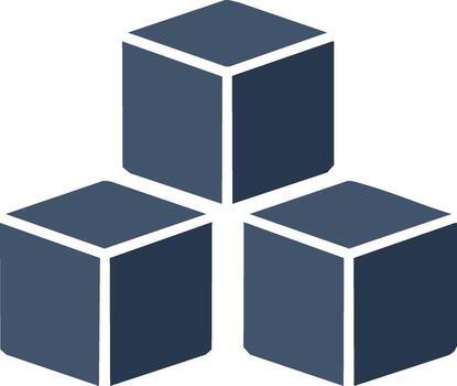 Tres dimensional cubitos arreglado en un racimo geométrico forma vector