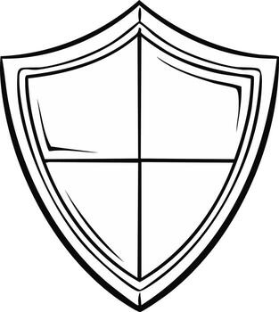 Elegant Shield Outline with Clean Lines Symbolizing Security and Defense vector