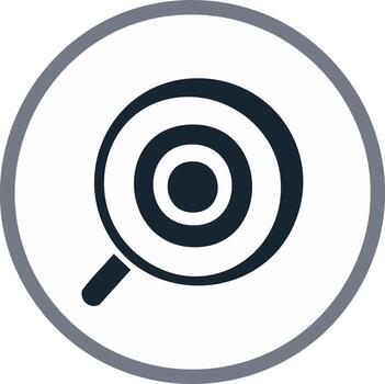 aumentador vaso con objetivo icono representando buscar atención y preciso descubrimiento vector