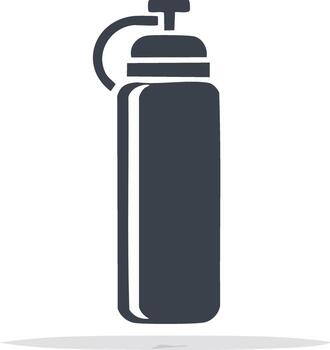 estilizado icono de un oscuro azul agua botella con un negro gorra y lazo encargarse de vector