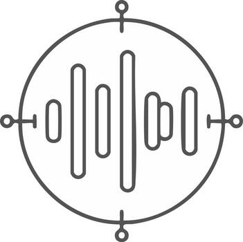 Sound wave logo design inside a circle. Abstract audio waveform graphic vector