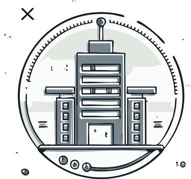 Modern urban buildings encapsulated in a time capsule sphere, futuristic architecture and design vector