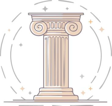 aislado columna diseño clásico orden arquitectónico diseño vector