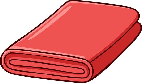 Neatly Folded Red Fabric Material Flat Lay Illustration Simple Graphic Style vector