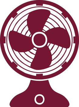 Retro Tabletop Fan with Four Blades and Circular Base Design vector