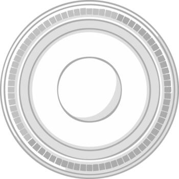 Concentric circles with textured border detail in grayscale vector