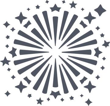 Abstract starburst pattern, grey bursts of light and stars on white background vector