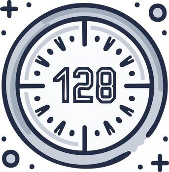 digital reloj icono demostración el número 128, diseño elemento para web o impresión vector