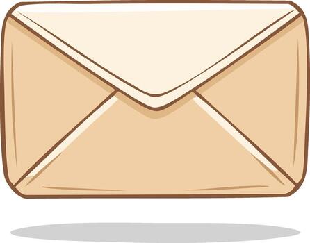 Cartoon Beige Envelope Sealed with Triangle Flap for Mailing Letters and Documents vector