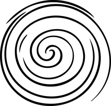 Abstract Black and White Circular Swirl Design with Thick Lines Creating a Hypnotic Pattern vector