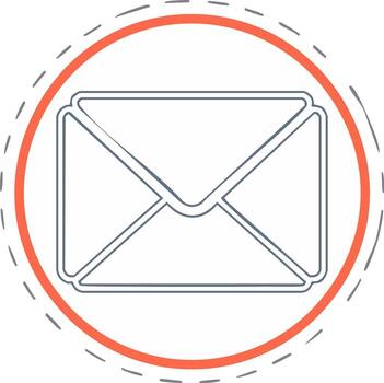 sobre icono rodeado por decorativo rojo y rayado líneas vector