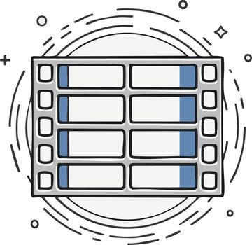 Abstract illustration of a table or spreadsheet with data or cells design concept vector