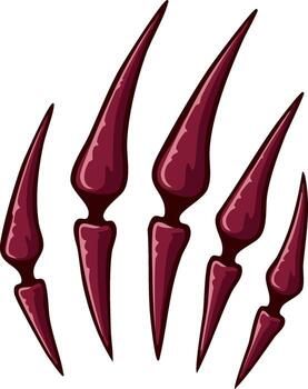 Abstract illustration of aggressive sharp red beast claws or dangerous scratch marks graphic vector