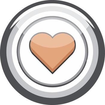 Symbolic Heart Shape in Round Frame with Simple Design and Warm Peach Color Palette vector