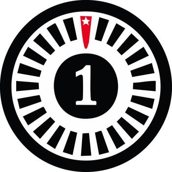 Timer with Number One Showing Time Remaining Countdown Clock vector