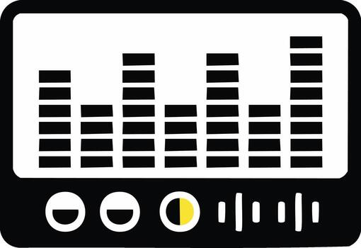 minimalista medios de comunicación jugador interfaz con audio visualizador y reproducción control S vector