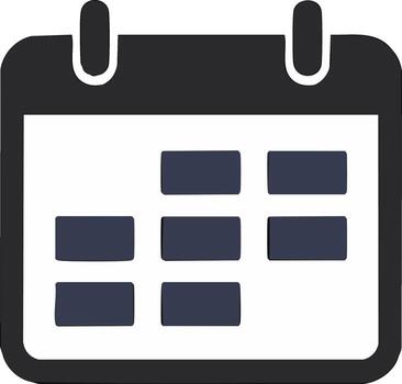 Simple modern calendar icon for planning events scheduling appointments and managing dates vector