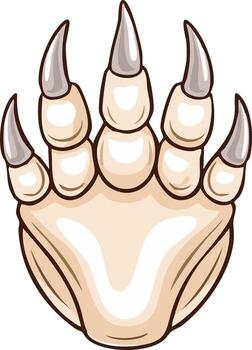 Cartoon Dinosaur Paw with Sharp Claws vector