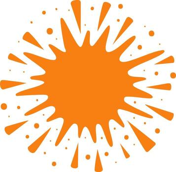 Vibrant orange splatter burst with expressive splashes a dynamic abstract graphic design element vector
