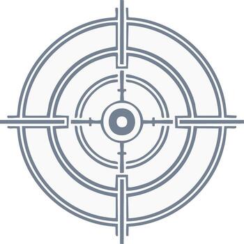 Target Symbol Design with Circular Lines and Crosshair, Bullseye for Game or Accuracy Concept vector