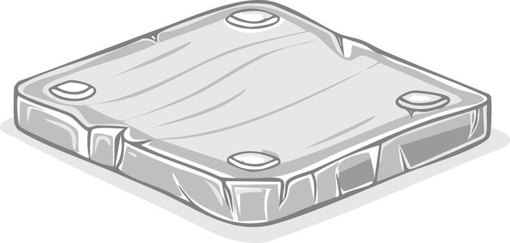 Isometric Stone Platform Asset for Game Development Cartoon Style Illustration vector