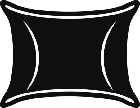 Black and white abstract square shape with curved elements, minimalistic design vector