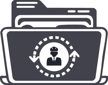 Engineering project file update and professional data management system icon vector