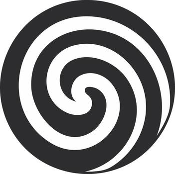 Abstract black and white spiral swirl pattern in a circular shape vector