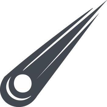 Stylized Comet Graphic with Trailing Streamers, Space Icon, Falling Star Meteor Symbol, Isolated vector