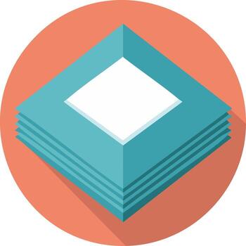 Abstract turquoise square on orange circle. Modern design with geometric shapes and layers vector