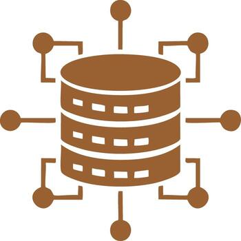 sencillo base de datos estructura con conectado nodos representando datos red diagrama vector