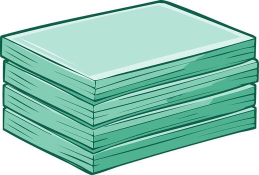Stack of Cool Green Paper Sheets vector