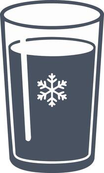 Glass of cold water with snowflake symbol inside a simple illustration vector