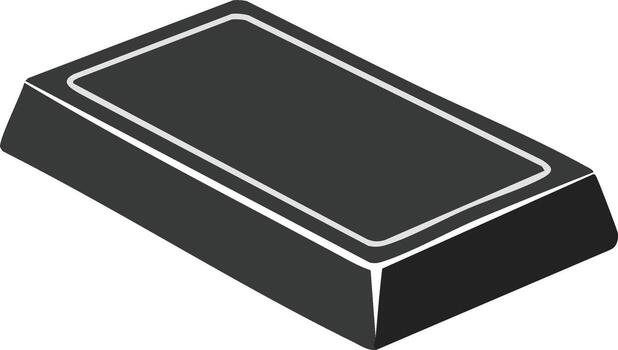 oscuro gris rectangular bar con plata contorno aislado en blanco antecedentes sencillo plano diseño vector
