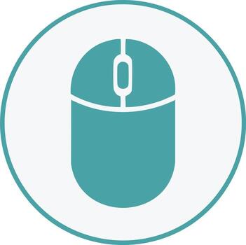 verde azulado computadora ratón en blanco circulo para digital interfaz o solicitud icono vector