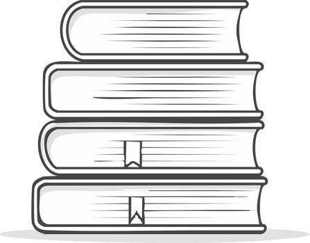 Stack of Books Illustration - Reading Material, Education Resources, and Knowledge Concepts vector