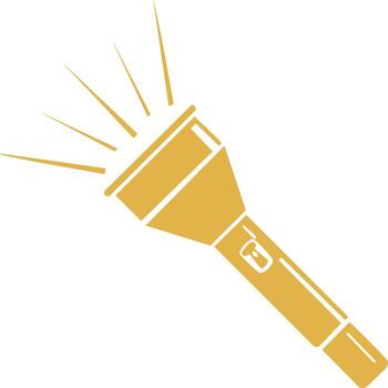 brillante Linterna gráfico ilustración sencillo amarillo antorcha icono fundición un haz de ligero vector