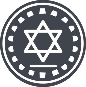 Symbolic Dark Coin Design with a Star of David in the Center vector