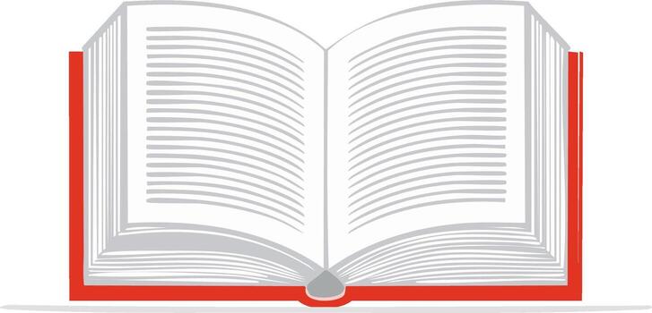 Red Open Book with Lined Pages Illustration for Education and Knowledge vector