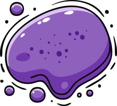 Abstract Purple Shape with Bubbles Cartoon Style Blob Graphic Element vector
