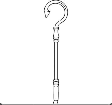 continuo línea dibujo de un del pastor personal con un pregunta marca cabeza y un flecha propina vector