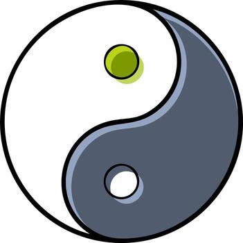 Yin Yang Symbol, Harmony and Balance. Concept of Duality and Complementary Opposites vector
