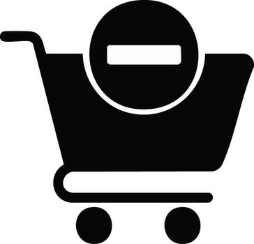 Shopping cart remove item icon for online store ecommerce and digital retail applications vector