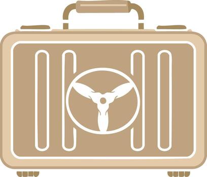 Stylized Suitcase Icon Featuring a Three-Blade Propeller Inside a Circle vector