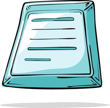 Memo Pad with Teal Colored Sketch Outlines and Space for Writing vector