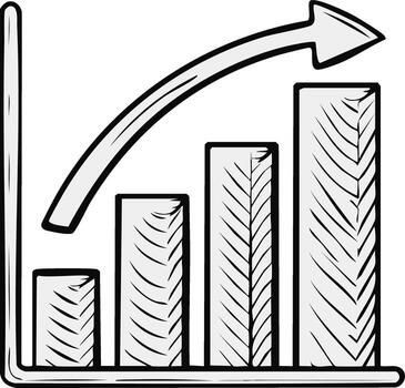 negocio crecimiento gráfico demostración incrementar en ventas con flecha señalando hacia arriba vector