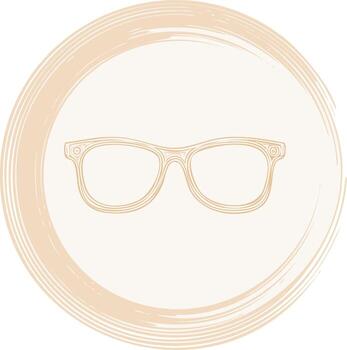 Stylized Eyeglasses Graphic with Textured Circle Frame vector