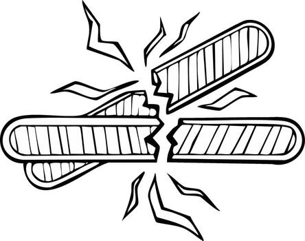Broken Battery Bar Illustration Showing Critical Low Power or Failure vector