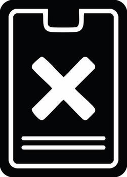 portapapeles con un cruzar marca icono representando falla, rechazo, o un incorrecto responder vector